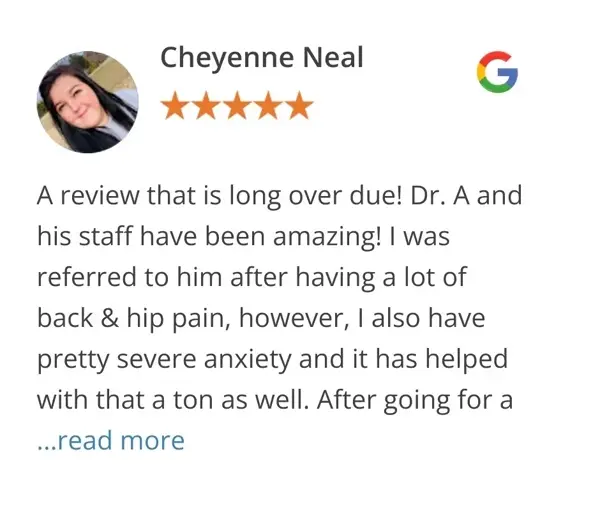 Google review of Cheyenne Neal