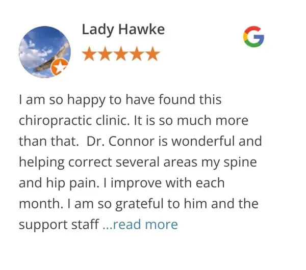 Google review of Lady Hawke