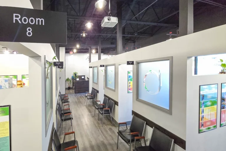 Home 46 Patients seated in the waiting room and treatment hallway at Chiro Life Wellness.